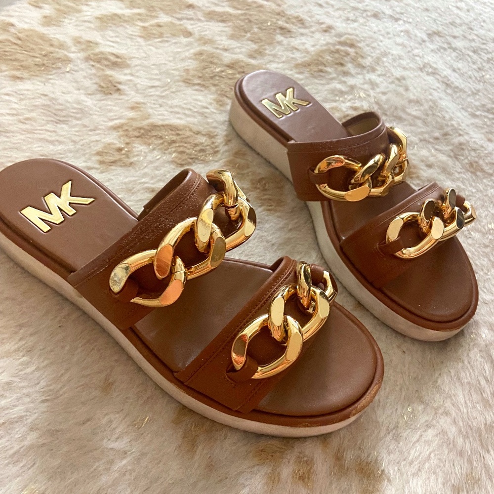 Michael Kors Scarlett Chain brown sandals